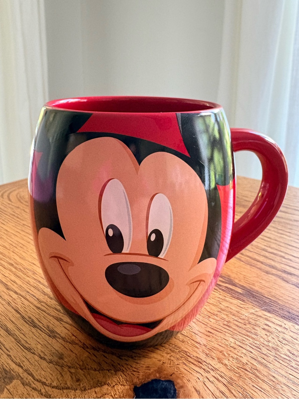 Disney Parks Mickey Mouse Red and Black Mug-“ Oh boy” on back. 20ozs.
